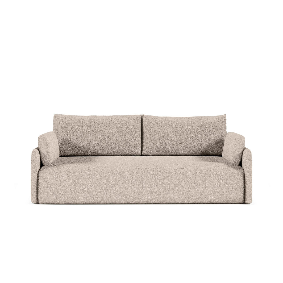 SOFA aus Bouclé-Stoff Femmo 4 Sitzer, Beige - Hellbraun, Textil (86/91/205cm) - Fedve