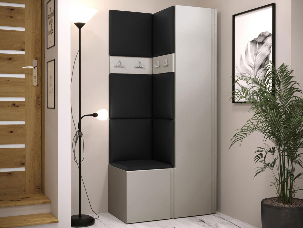 GARDEROBEN-SET Orion XXIV - Kaschmir/Schwarz, Holzwerkstoff/Kunststoff (82/186/46cm) - MIRJAN24