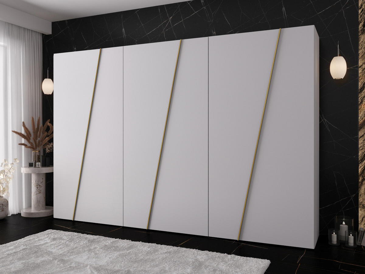 DREHTÜRENSCHRANK Zen 300 cm - Goldfarben/Schwarz, Holzwerkstoff/Kunststoff (300/202/50cm) - MIRJAN24