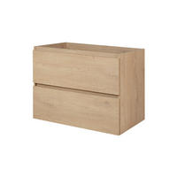 BADEZIMMERSCHRANK 80 cm, Farbe: helle Eiche, 80 x 46 x 60,7 cm - Eichefarben, Holzwerkstoff (80/60.7/46cm) - 3XE LIVING