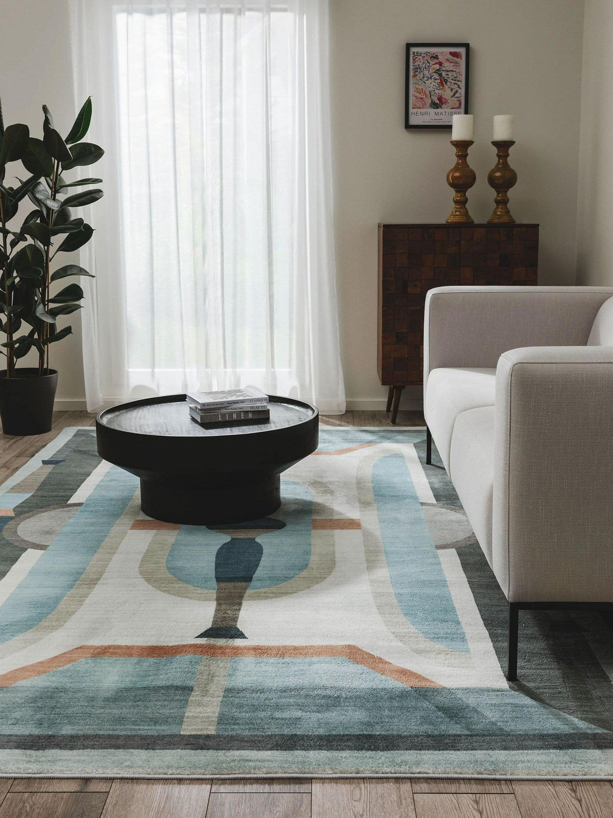 TEPPICH Mara Multicolor/Blau 200x300 cm - Blau/Multicolor, Textil (200/1cm) - KUNSTLOFT