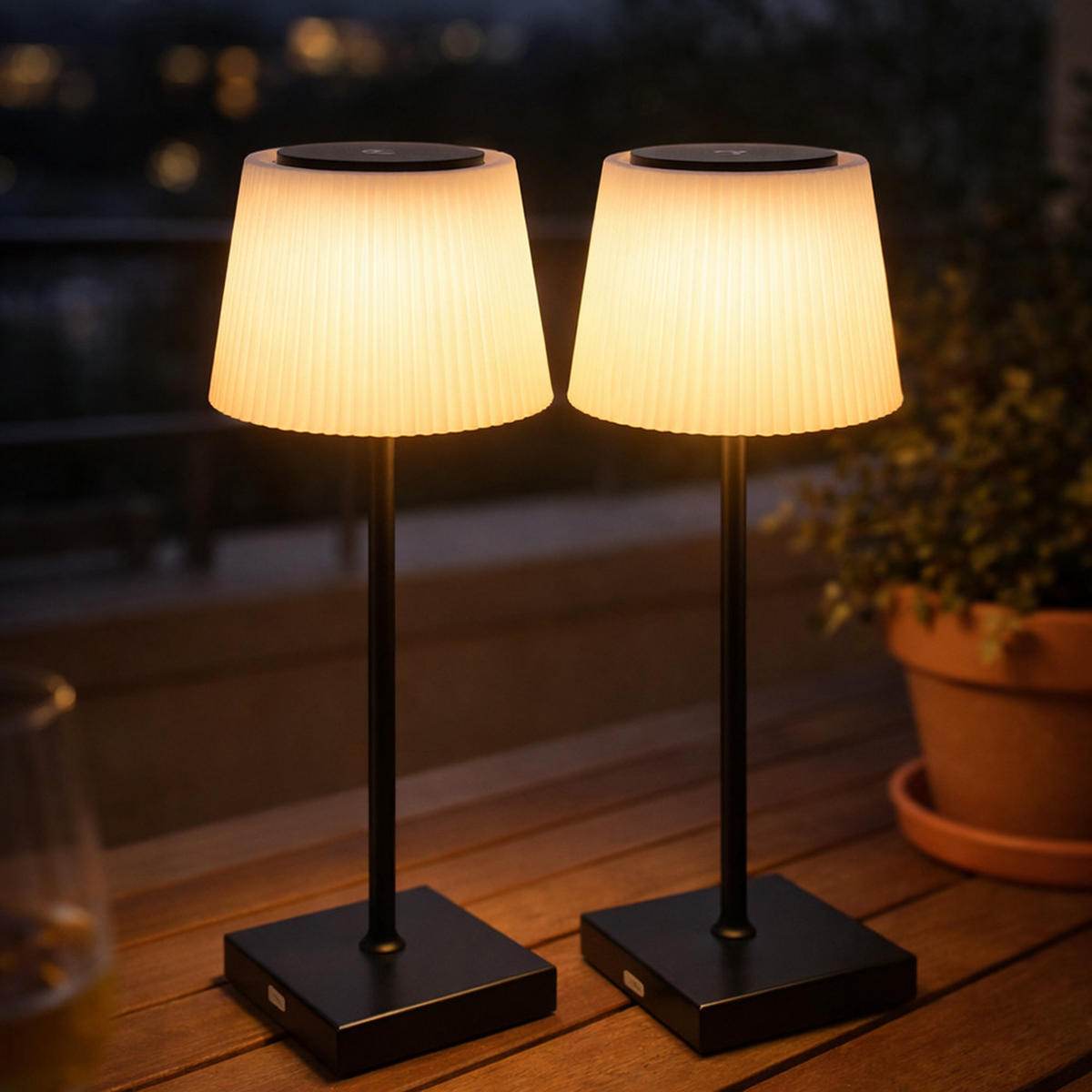 2X LED TISCHLEUCHTE Gregoir Weiß - Weiß, Metall (13.1/13.1/38cm) - Globo Lighting