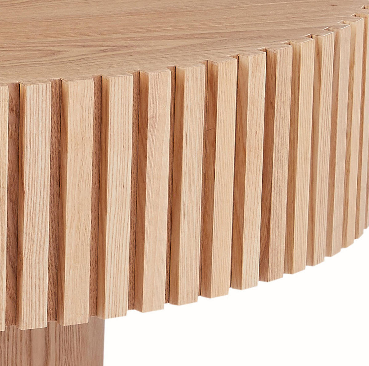 COUCHTISCH aus MDF in Natur mit handgefertigter Massivholzkante - Naturfarben, Holzwerkstoff (80/80/35cm) - Modfu