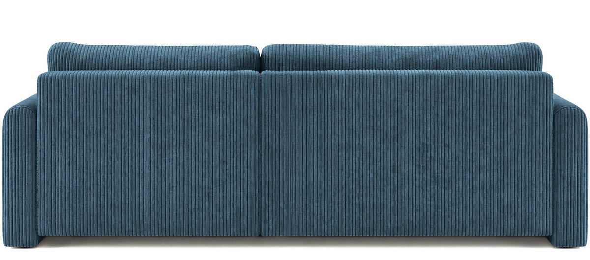 ECKSOFA Cora mit Schlaffunktion & Stauraum, Universell Rechts/Links, Blau Cord Chenille 260/82/160 cm - Blau/Schwarz, Kunststoff/Textil (250/160cm) - WFL GROUP