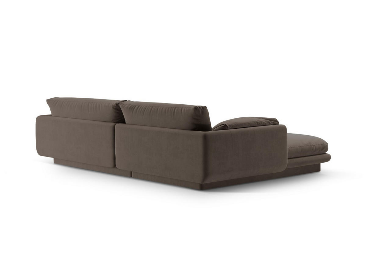 ECKSOFA rechts Torino aus Samt ebenholz 4 Sitzplätze - Graubraun, Textil (170/250cm) - Micadoni