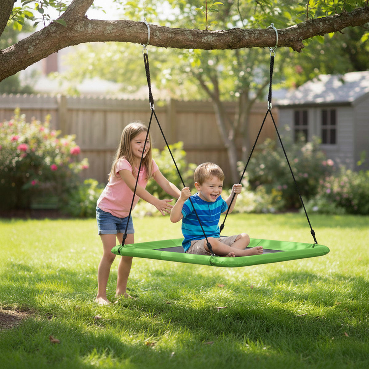 BOGUNGA grön rektangulär 150x80 cm - Grön, Plast/Metall (150/165/80cm) - Relaxdays