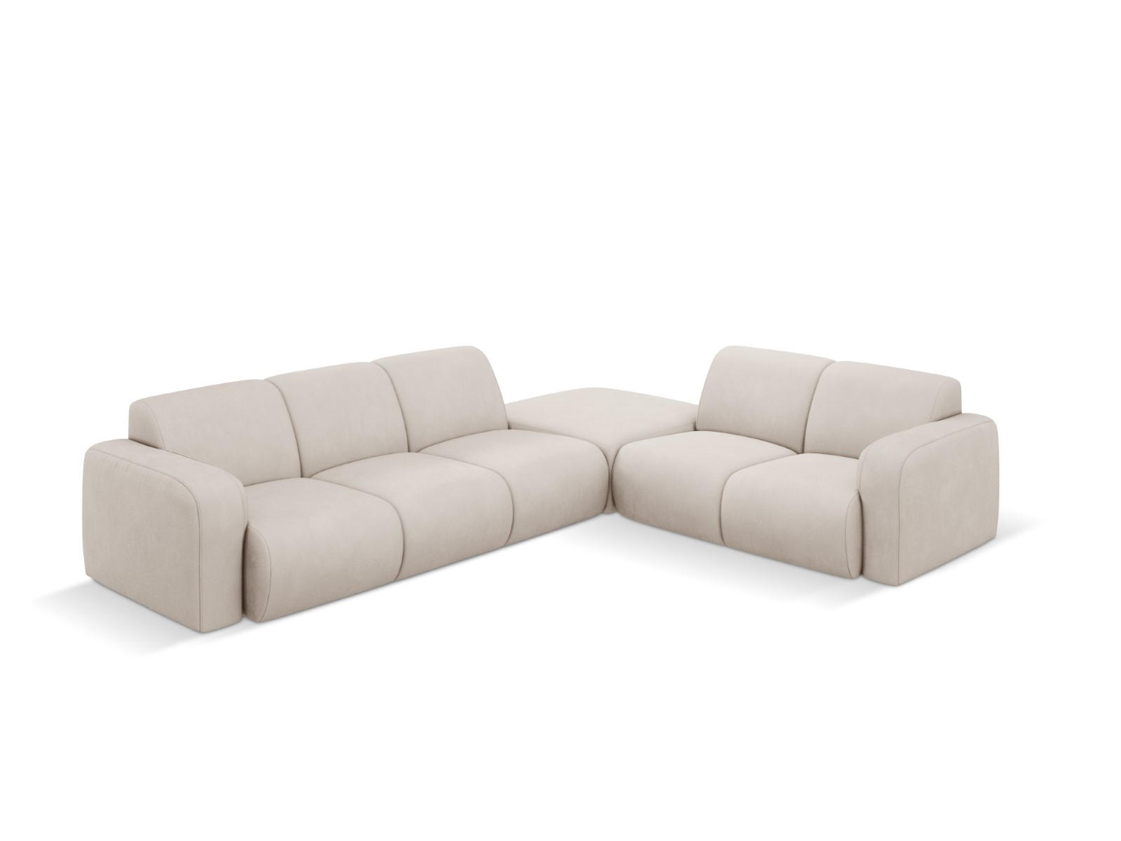 ECKSOFA rechts Molino aus strukturiertem Stoff beige 6 Sitzplätze - Beige, Textil (250/315cm) - Micadoni