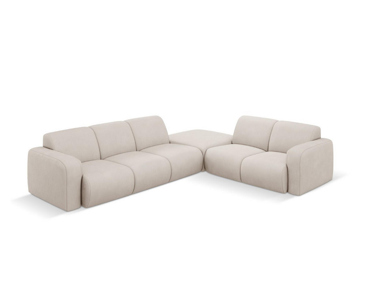 ECKSOFA rechts Molino aus strukturiertem Stoff beige 6 Sitzplätze - Beige, Textil (250/315cm) - Micadoni