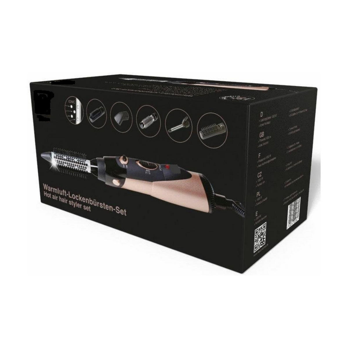 WARMLUFTBÜRSTE MultiGlam Roségold 1000 W 6 Aufsätze - Roségold, Kunststoff (5.5/5.5/40cm) - Mia