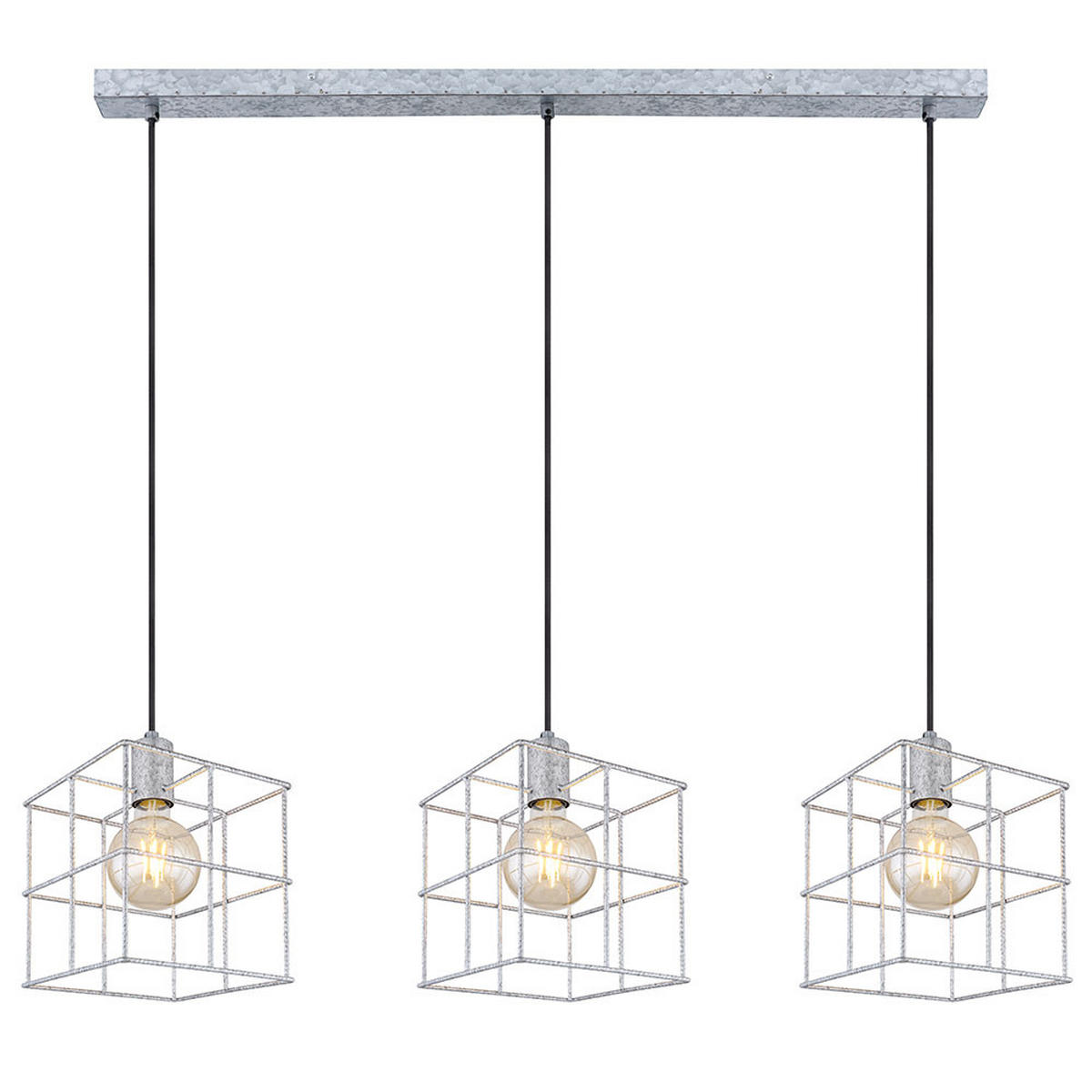 HÄNGELEUCHTE Metall Silbern Höhenverstellbar - Silberfarben, Metall (100/20/150cm) - Globo Lighting