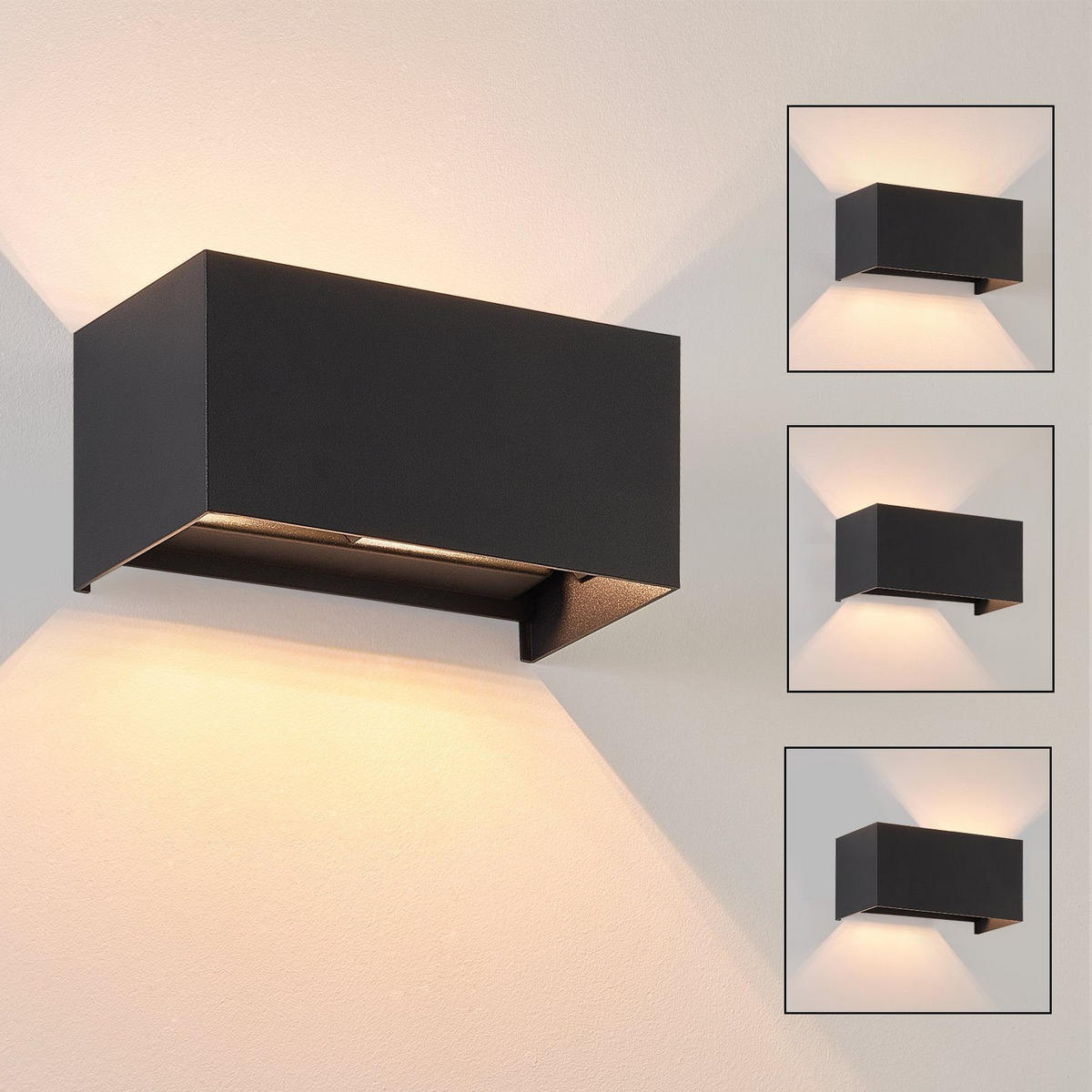 WANDLEUCHTE Inspiration 2er-Set - Schwarz, Metall (10/10/20cm) - Nettlife