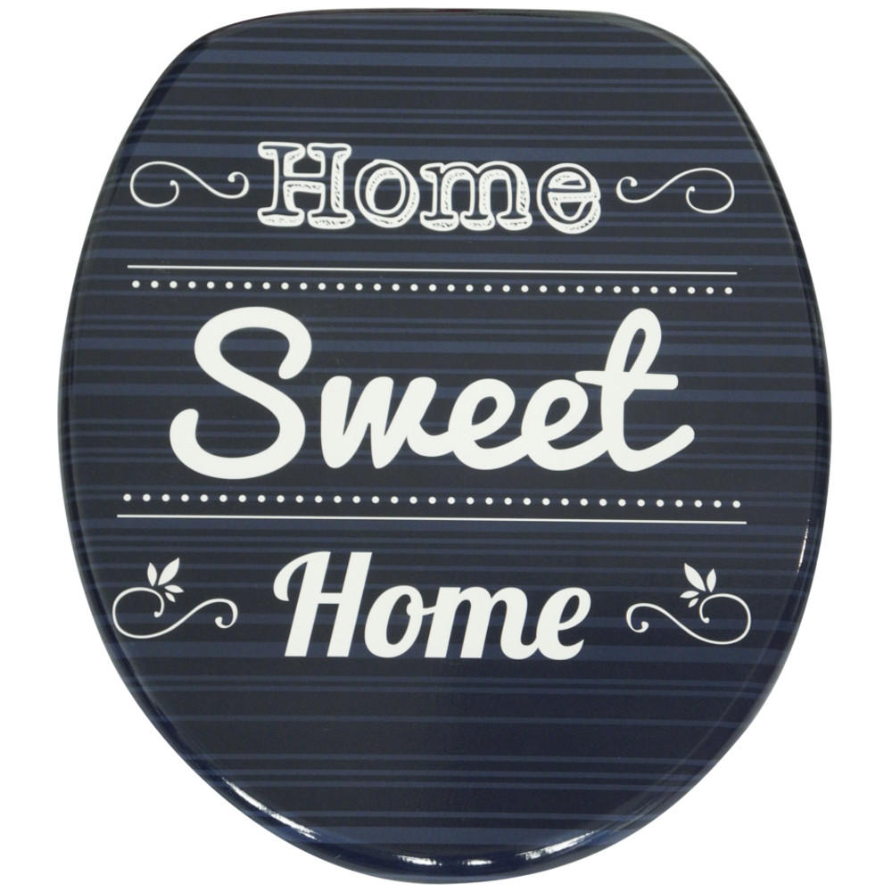 WC-SITZ Absenkautomatik Home Sweet Home - Blau, Holzwerkstoff (38/6/47cm) - Sanilo