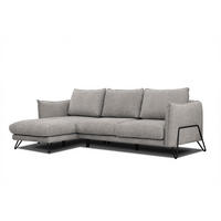 ECKSOFA HOSTEN 4-Sitzer, platinfarben - Platinfarben/Schwarz, Holzwerkstoff/Textil (158/269cm) - Courtois Laville