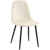 STUHL Samt Creme - Creme/Schwarz, Textil/Metall (44/88/54cm) - CLP