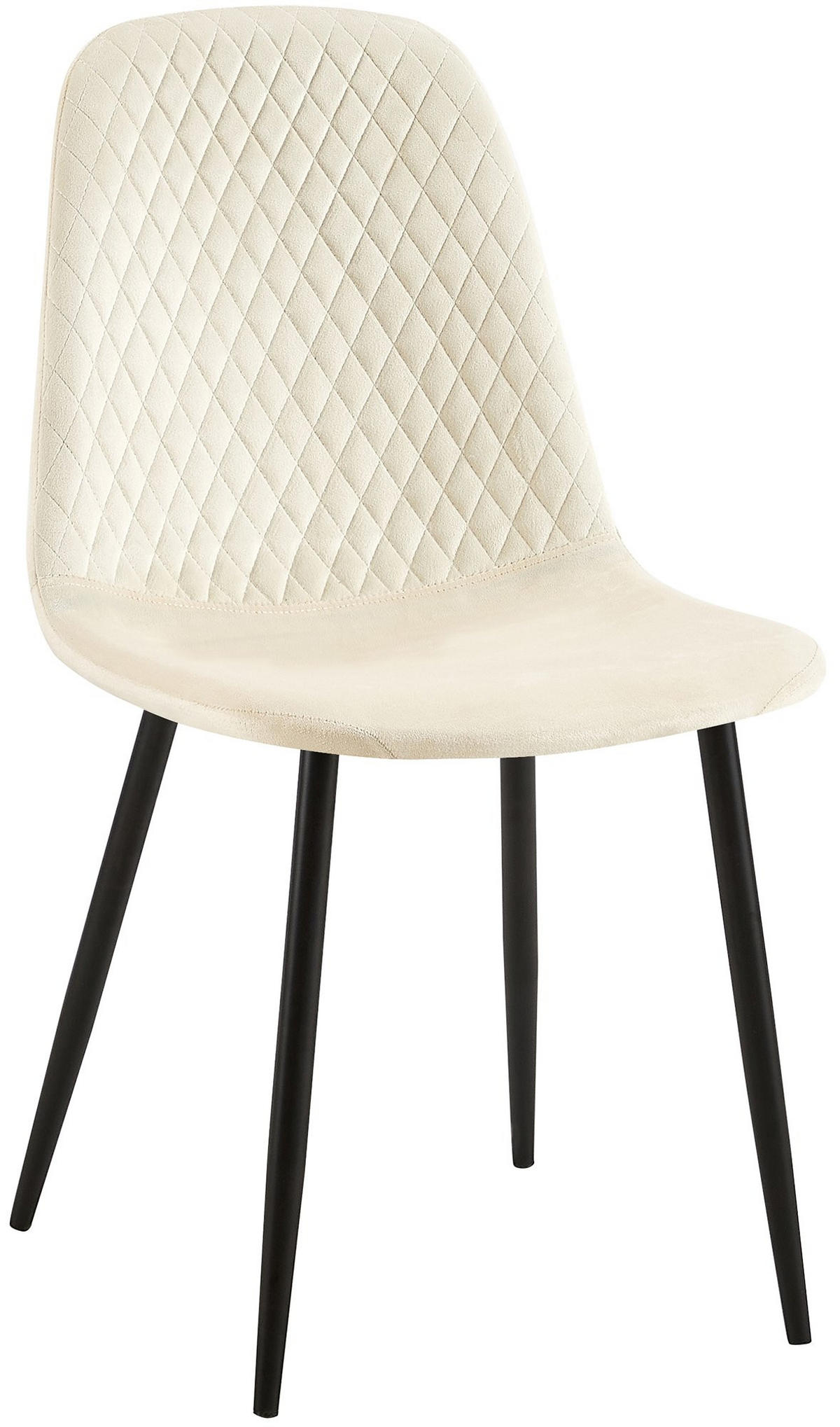 STUHL Samt Creme - Creme/Schwarz, Textil/Metall (44/88/54cm) - CLP