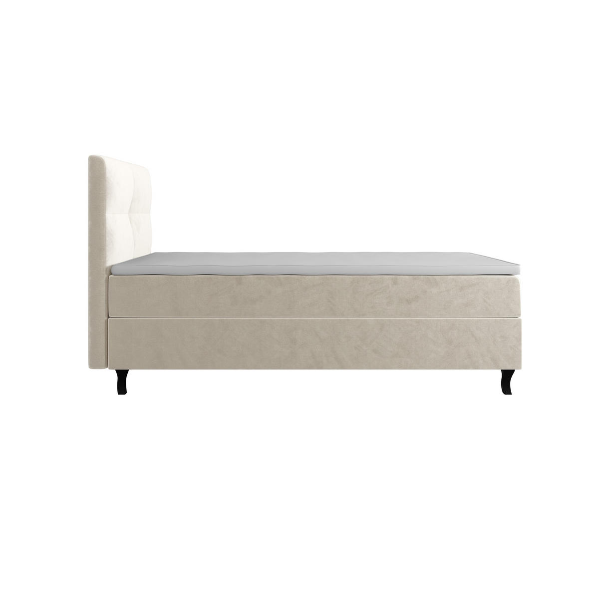 BOXBETT LIMBA mit Matratze H3 und Topper 100x200 Monolith 02 - Creme, Holz/Textil (100/200cm) - Bedante