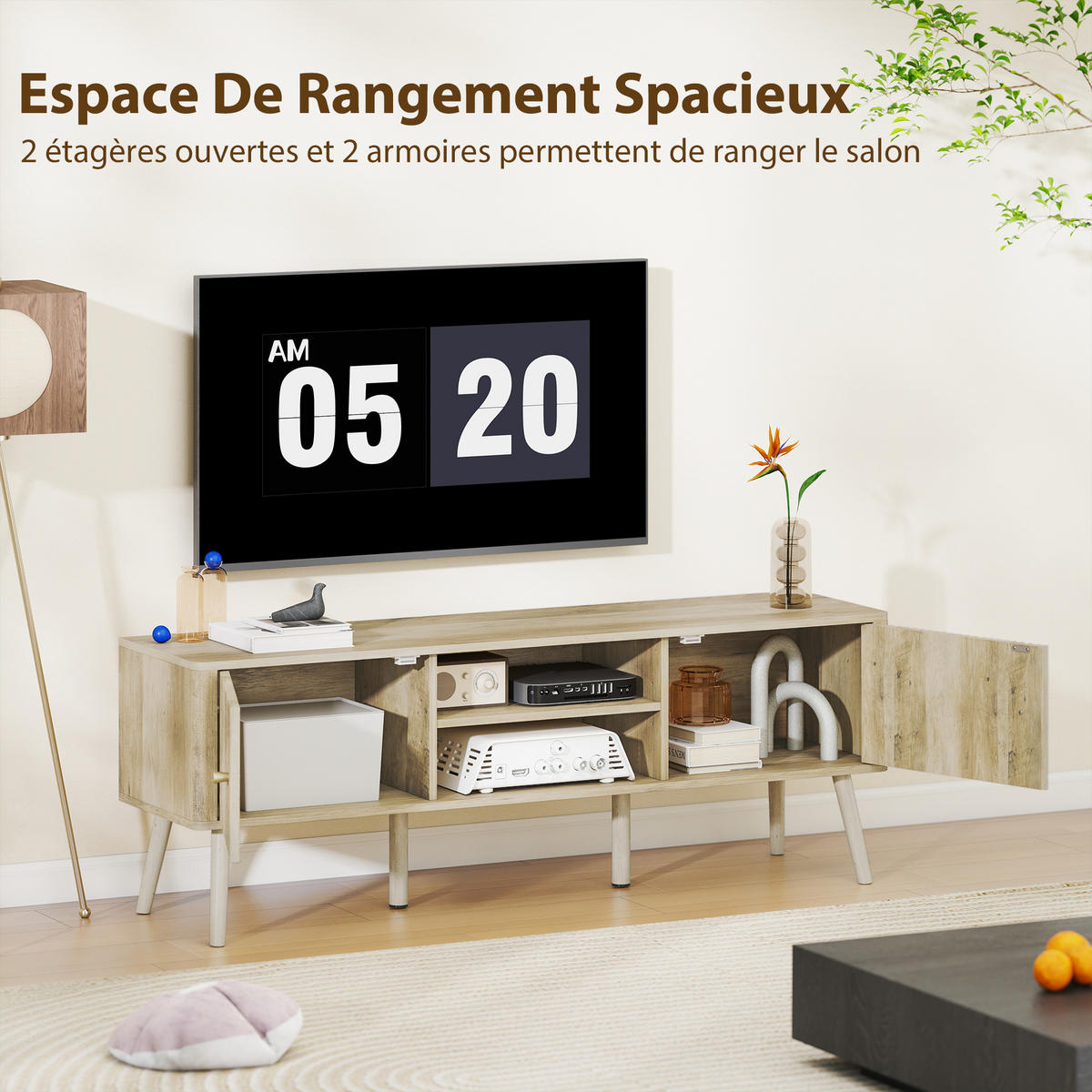 TV-MÖBEL Eichefarben 1 Stück - Eichefarben, Holzwerkstoff (140/49/35cm) - GiPP