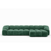 ECKSOFA Modulare L-Form, Veloursstoff Bluvel, Grün, Rechts, CROISSANT XL - Grün, Holz (340/190cm) - Kaiser Möbel