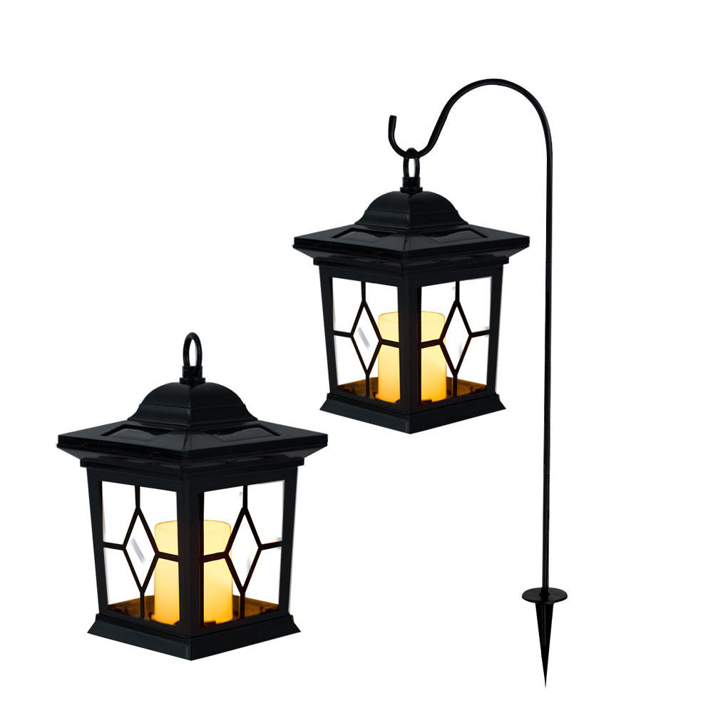 LED AUßENLEUCHTE Solarlaterne Schwarz - Schwarz, Metall (21/14.3/68cm) - Globo Lighting