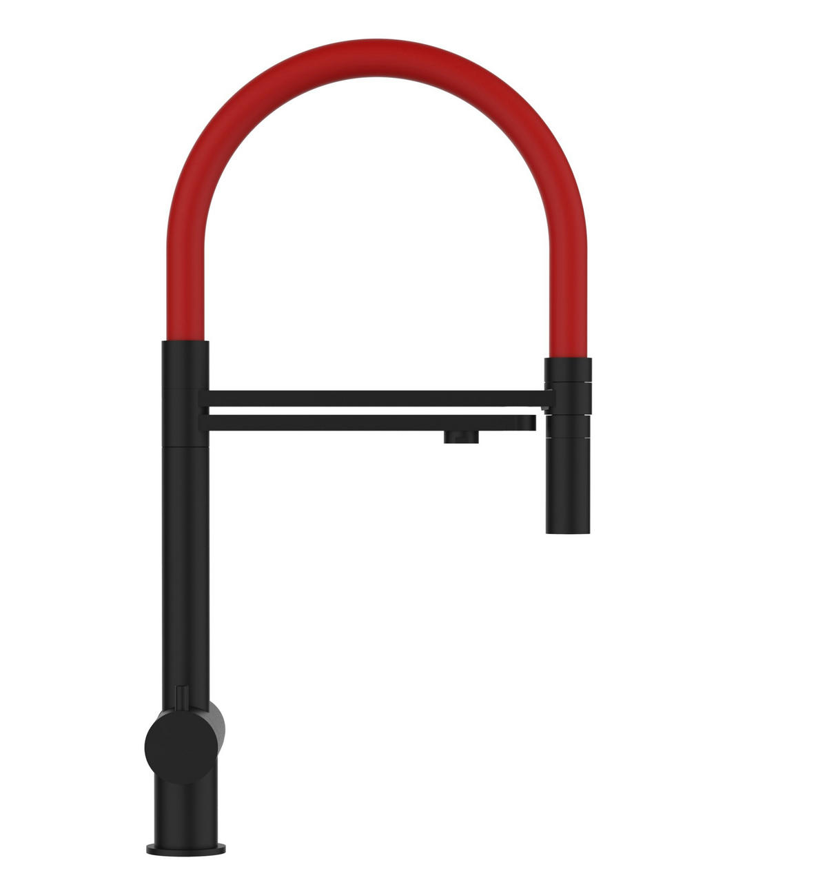 3-WEGE-KÜCHENARMATUR, Edelstahl Massiv aus Chirurgenstahl, PVD Schwarz Matt, 2-Strahl-Brause - Schwarz, Metall (26/49/26cm) - VIZIO