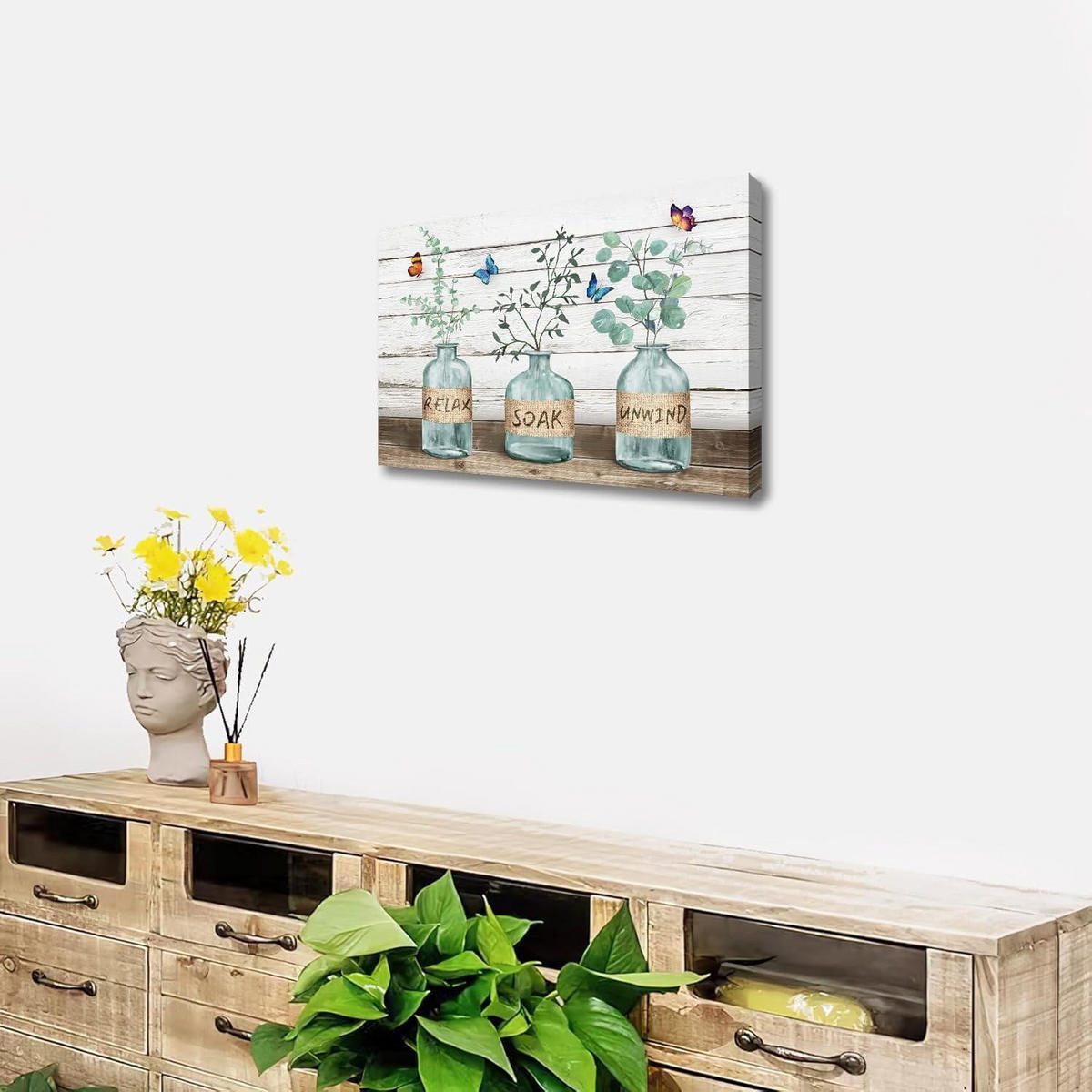 LEINWANDBILD Eukalyptus Schmetterling 30 x 40 cm - Multicolor, Textil (30/0.5cm)