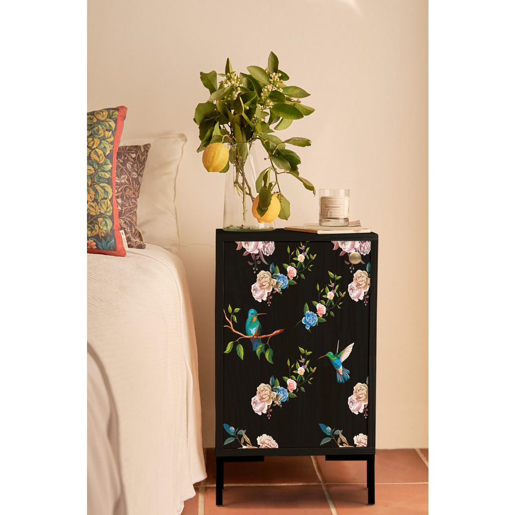 Thumbnail - RNT By Really Nice Things Nachttisch, Schwarz, Rosa, Holzwerkstoff, 30x65x40 cm, Schlafzimmer, Nachttische