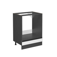 HERDUMBAUSCHRANK R-Line Weiß 60 cm J-Shape, ohne AP - Anthrazit/Weiß, Holzwerkstoff (60/81.6/46cm) - Vicco