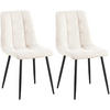 STUHL 2er Set Cord Creme - Creme/Schwarz, Textil/Metall (45/84/55cm) - CLP