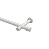 GARDINENSTANGEN-SET Prestige Santo 400 cm (geteilt in 2 x 200 cm), 1-läufig (ohne Ringe), 20 mm Ø Weiß - Weiß, Metall (400cm) - INTERDECO