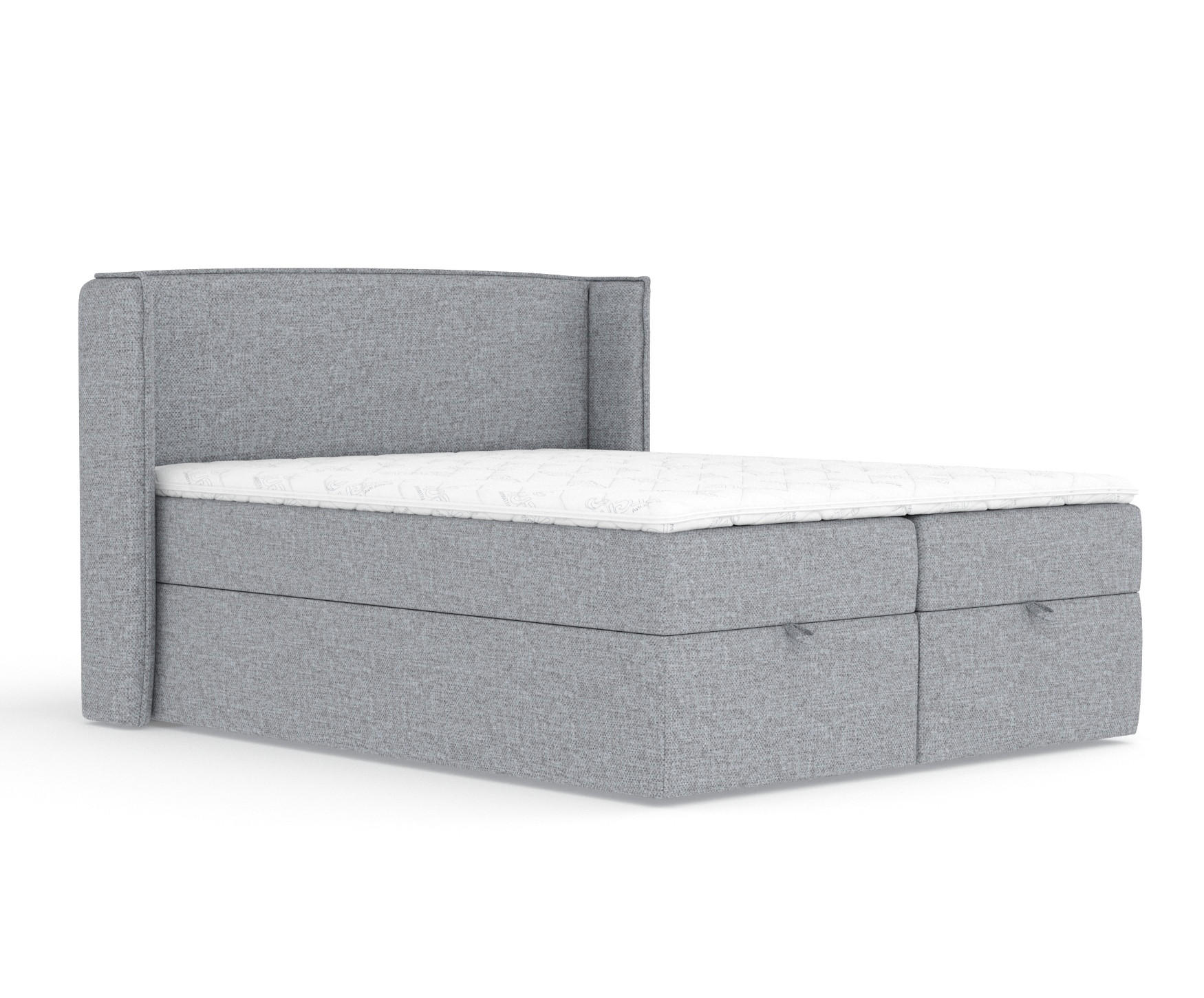 BOXBETT Passion Grau 140/200 cm mit Matratze und Topper - Schwarz/Grau, Holz/Holzwerkstoff (140/200cm) - Maison de Reve