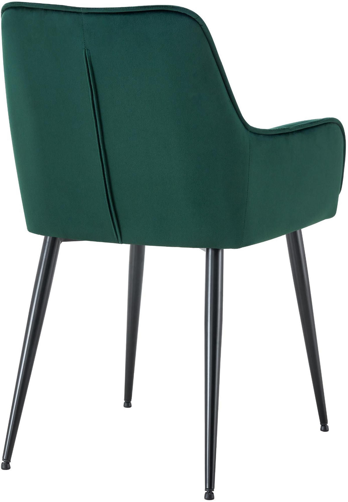 ESSZIMMERSTUHL 2er Set Samt Dunkelgrün - Dunkelgrün/Schwarz, Textil/Metall (58/86/62cm) - CLP