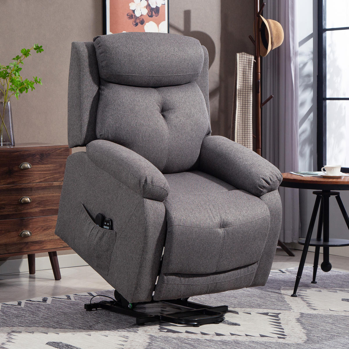 MASSAGESESSEL DE-15400 mit Massage, Heizung und USB Grau - Grau, Metall (86/105/94cm) - ComfortXL