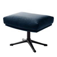 HOCKER mit Kreuzfuß - Schwarz/Dunkelblau, Textil/Metall (54/41/41cm) - home24