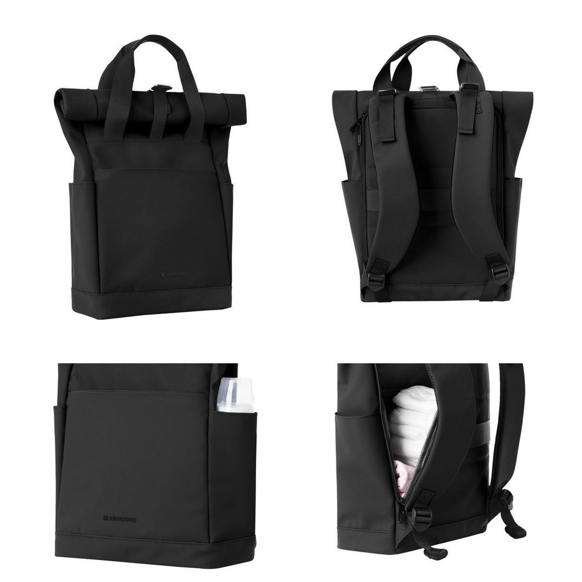 WICKELTASCHE Cerise schwarz Rucksack, wasserfest, Wickelunterlage, Reißverschluss, Träger, 0,94 kg - Schwarz, Textil (15/43/35cm) - Kikka boo