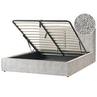 BETT mit Stauraum 180/200 cm Schwarz Moissac - Schwarz/Weiß, Textil (180/200cm) - Beliani