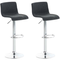 BARHOCKER 2er-Set BERLIN Dunkelgrau Stoff - Dunkelgrau, Textil/Metall (39/84/36cm) - DELUKE
