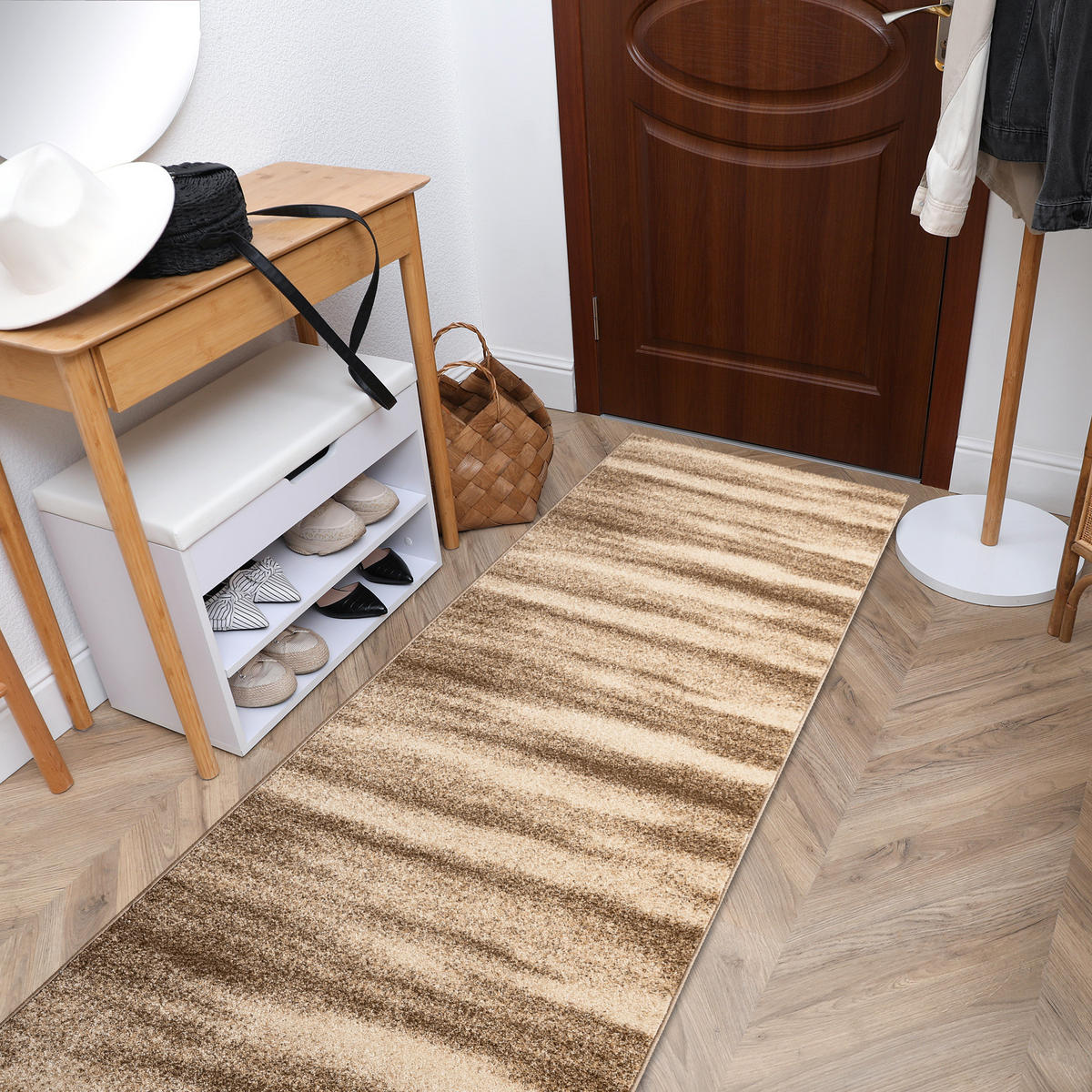 LÄUFER KARMEL Sahara, 70/410 cm - Braun, Textil (70/410cm) - rugsX