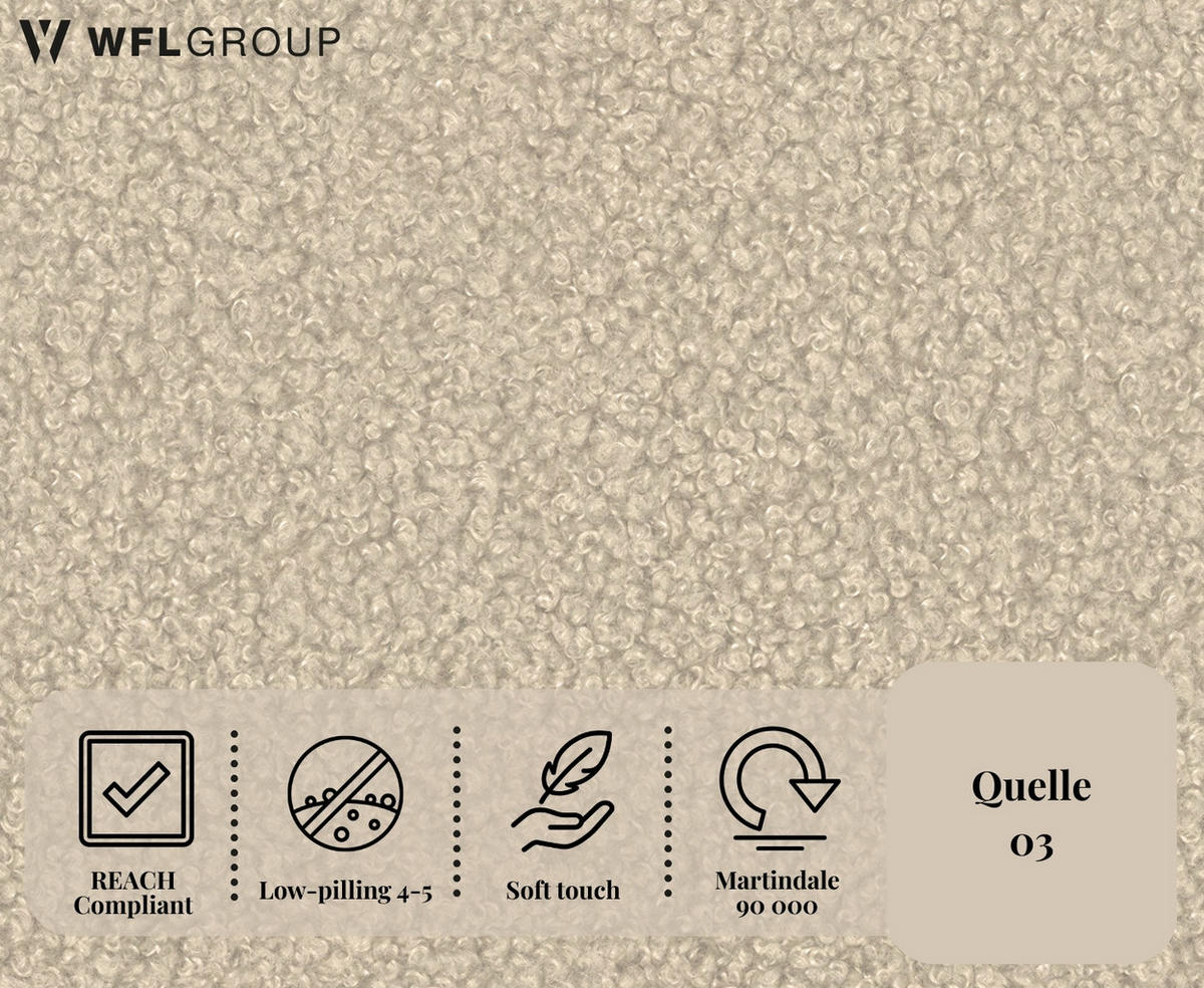 SCHLAFSOFA Bolla 3-Sitzer mit Bettkasten, Elfenbein Weiß Boucle 240/90/90 cm - Schwarz/Weiß, Kunststoff/Textil (240/90/90cm) - WFL GROUP