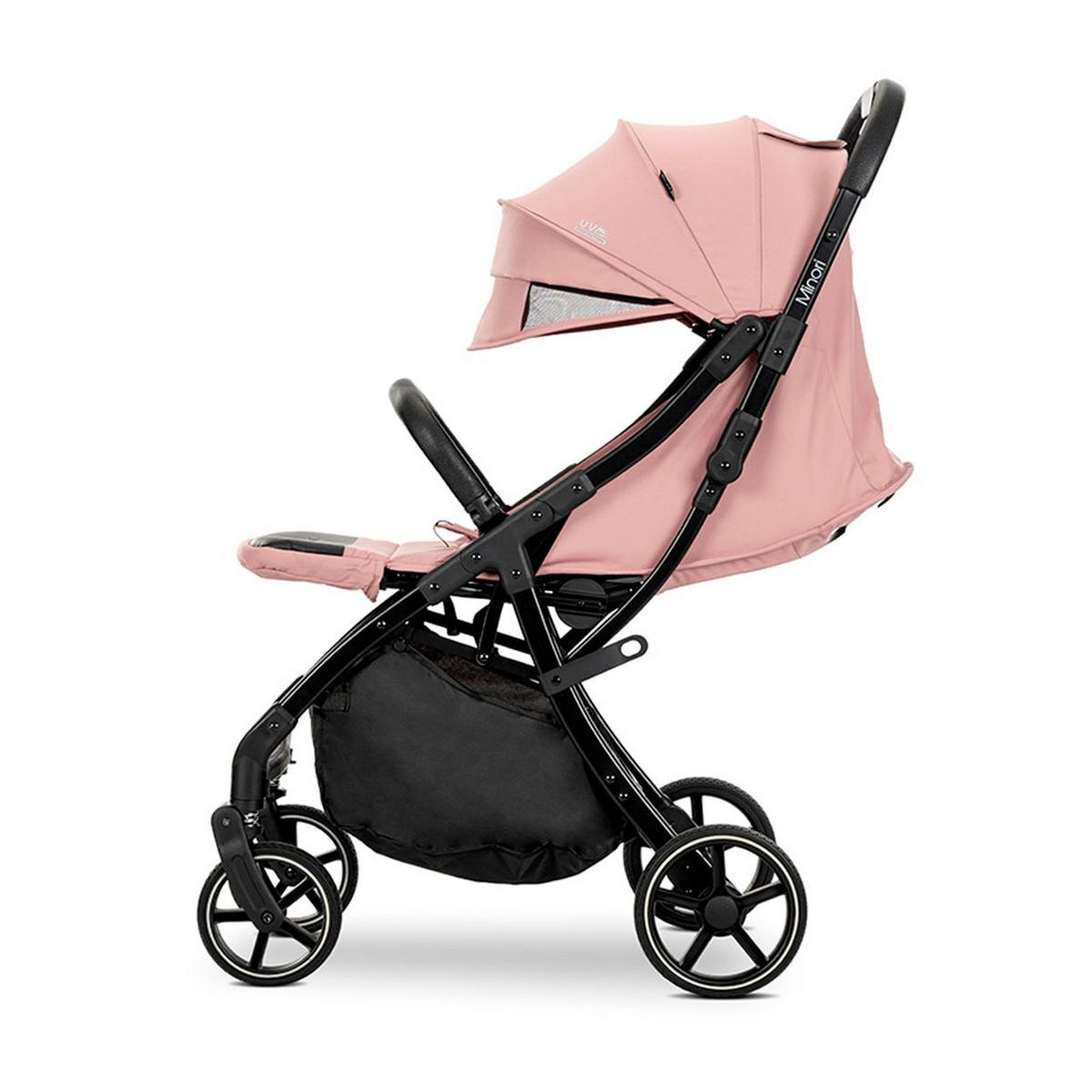 BUGGY Minori faltbar rosa PU-Räder Getränkehalter Fußabdeckung - Rosa, Metall (75/50/102cm) - Lorelli