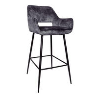 BARHOCKER Fallon Schwarz 61/53/105cm - Anthrazit, Textil (53/105/61cm) - PTMD Collection