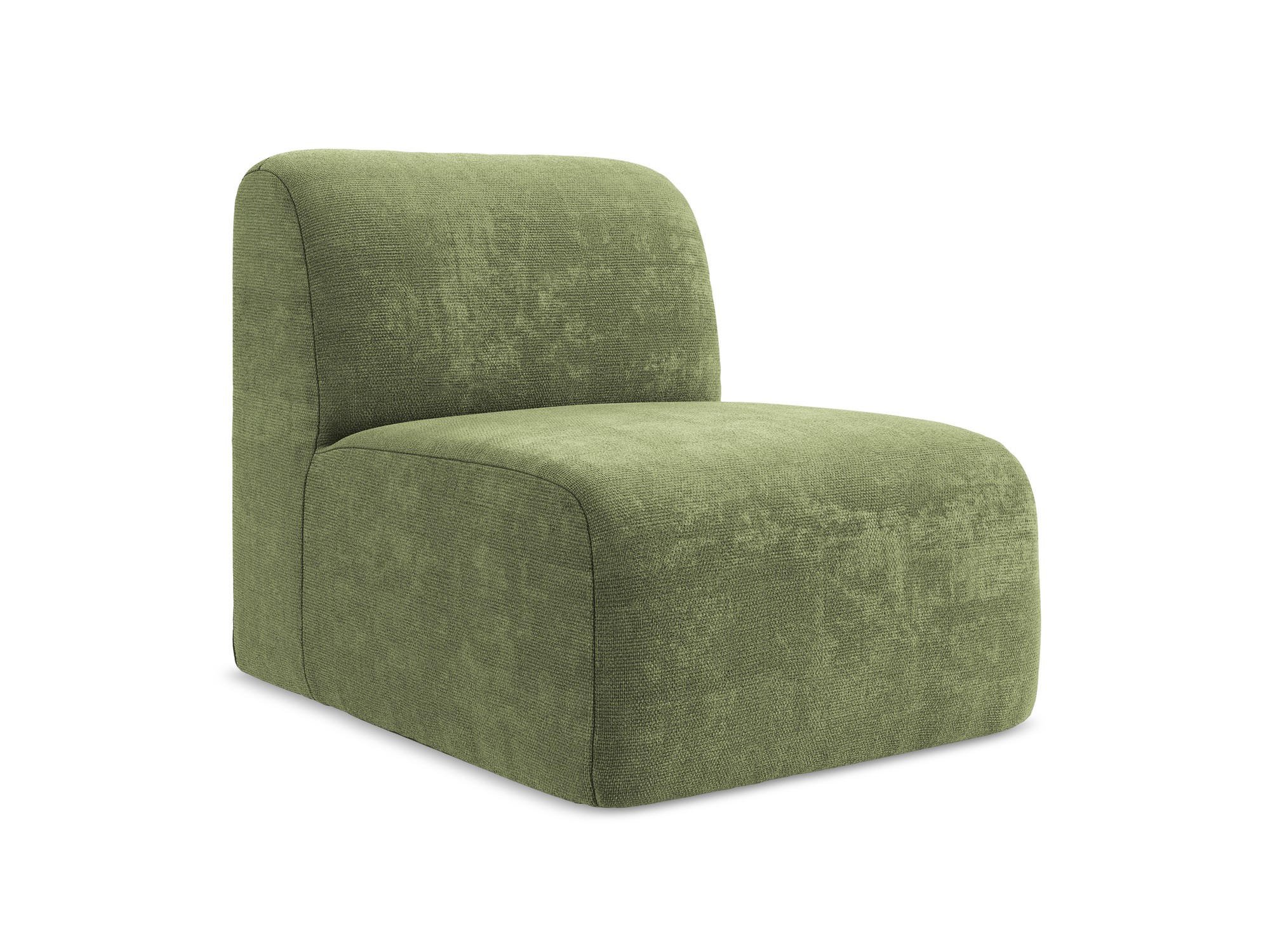 SOFAELEMENT Chenille Stoff Grün - Schwarz/Grün, Holzwerkstoff/Kunststoff (70/75/94cm) - Makamii