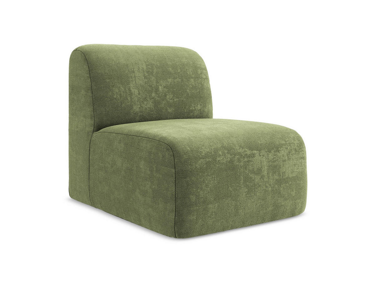 SOFAELEMENT Chenille Stoff Grün - Schwarz/Grün, Holzwerkstoff/Kunststoff (70/75/94cm) - Makamii
