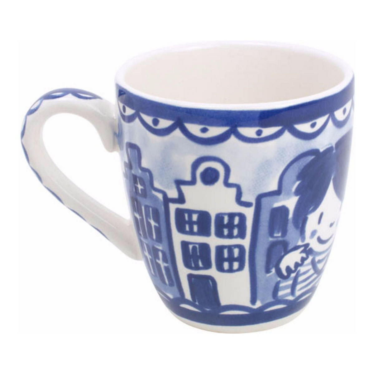 MINI-BECHER Arm in Arm in Blau - 200 ml - Blau, Keramik (0.2L) - Blond Amsterdam