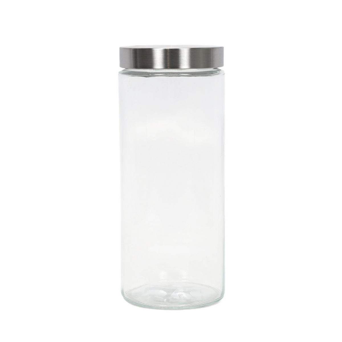 VORRATSDOSE aus Glas 2000 ml 11/11/27,6 cm - Silberfarben, Glas (2L) - 5five Simply Smart