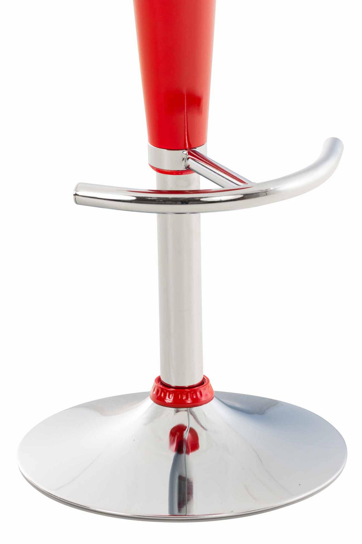 BARHOCKER Kunststoff Rot - Chromfarben/Rot, Kunststoff/Metall (37/87/37cm) - CLP