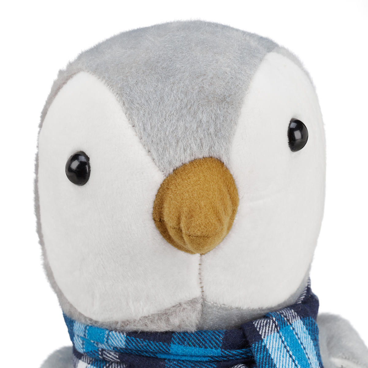 DÖRRSTOPP Grå vit pingvin - Multicolor, Textil/Naturmaterial (15.5/17cm) - Relaxdays