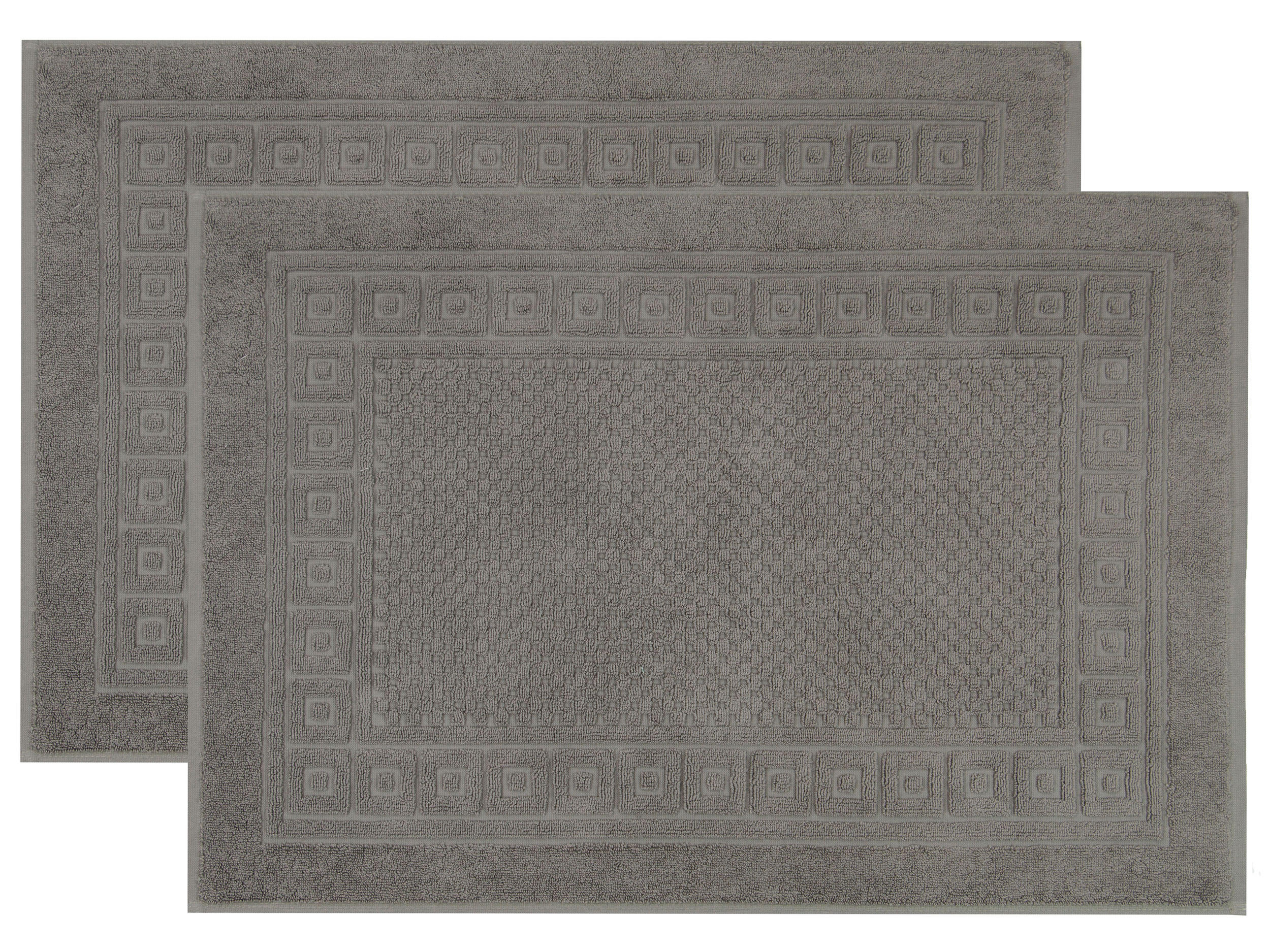 BADEMATTE, 2er-Set, 50x70 cm, 100% Baumwolle, Grau - Anthrazit, Textil (50/70cm) - Zollner