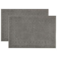 BADEMATTE, 2er-Set, 50x70 cm, 100% Baumwolle, Grau - Anthrazit, Textil (50/70cm) - Zollner