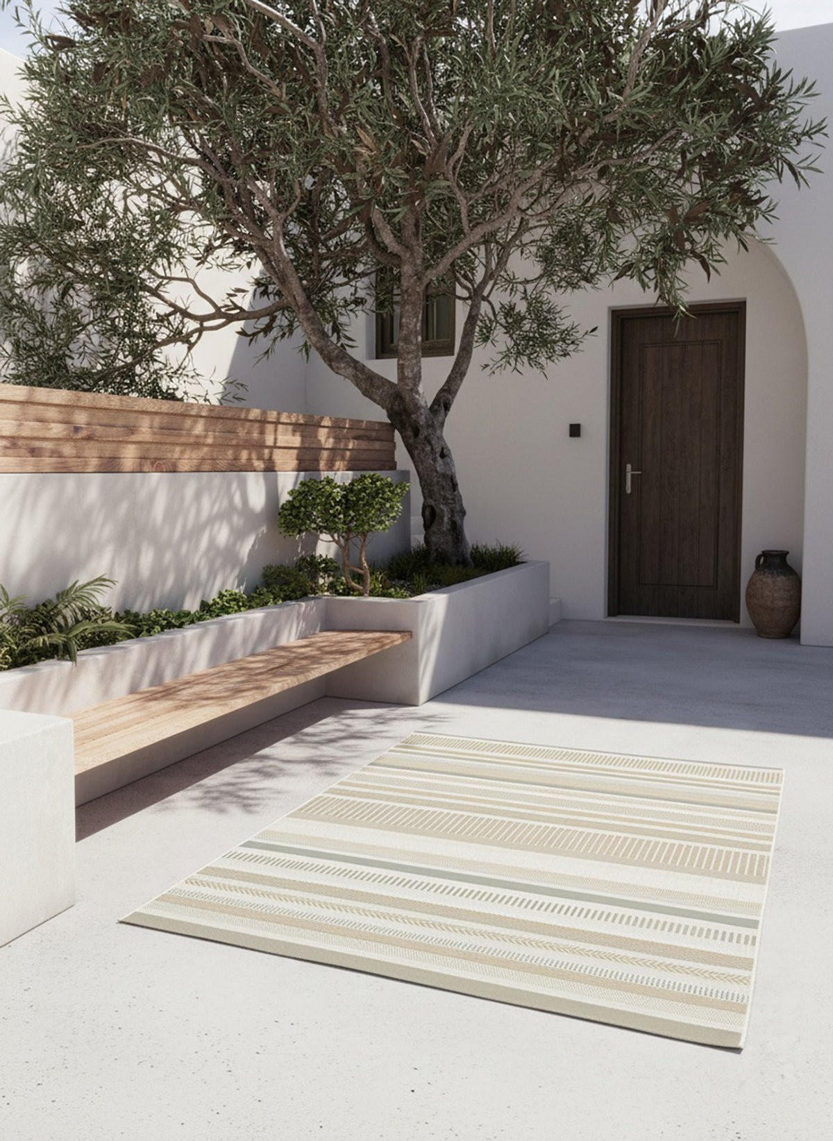 TEPPICH für Innen- und Außenbereich gestreift grün - Grün, Textil (160/230cm) - AFK Living