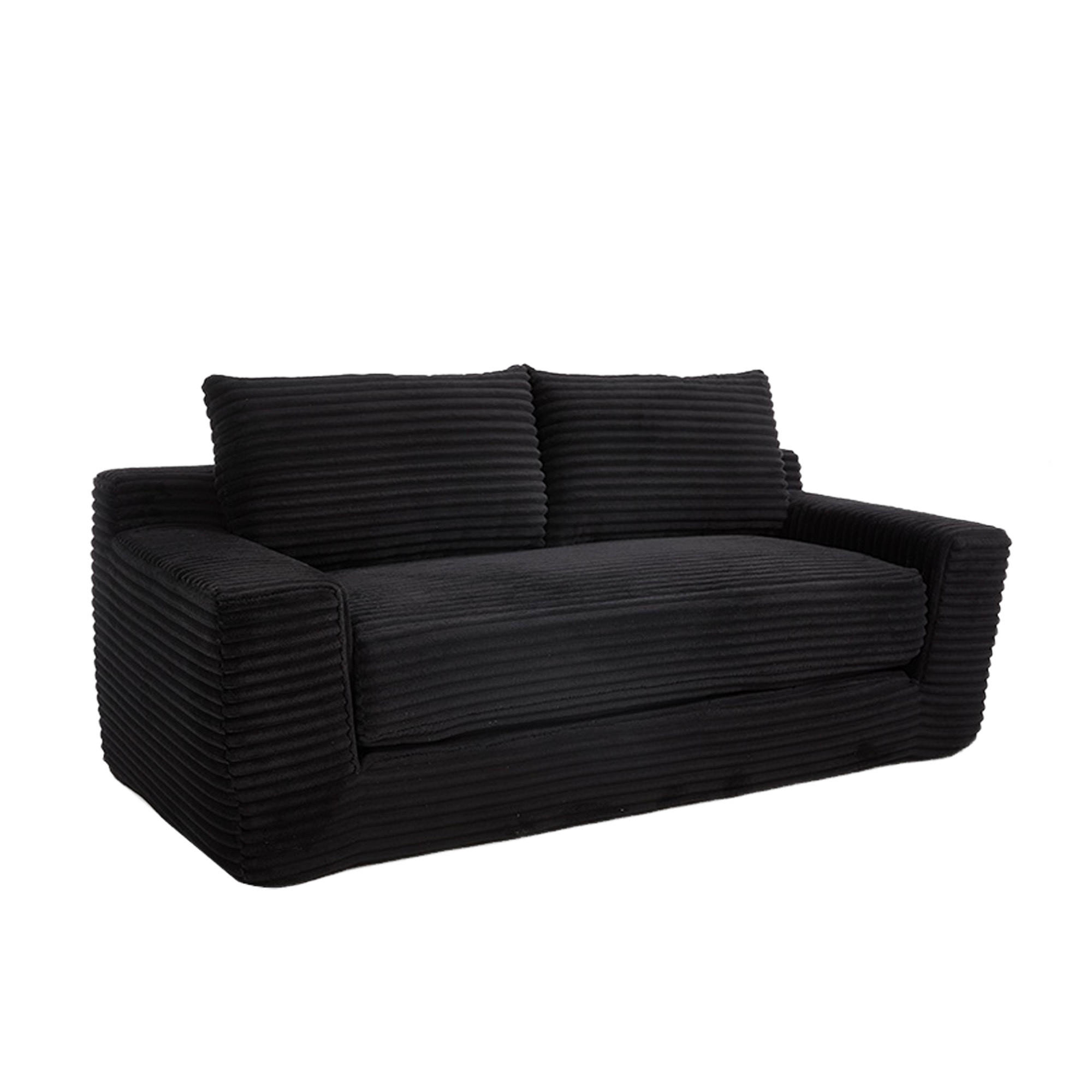 SCHLAFSOFA 180/85/62 cm Schwarz Cord - Schwarz, Textil (85/62/180cm) - Oxeza